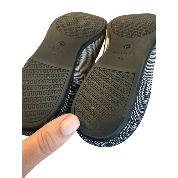 Rothy’s Women’s Grey Mist Captoe Black and White Ballet Shoes Flats Size 9.5 - Picture 4 of 13